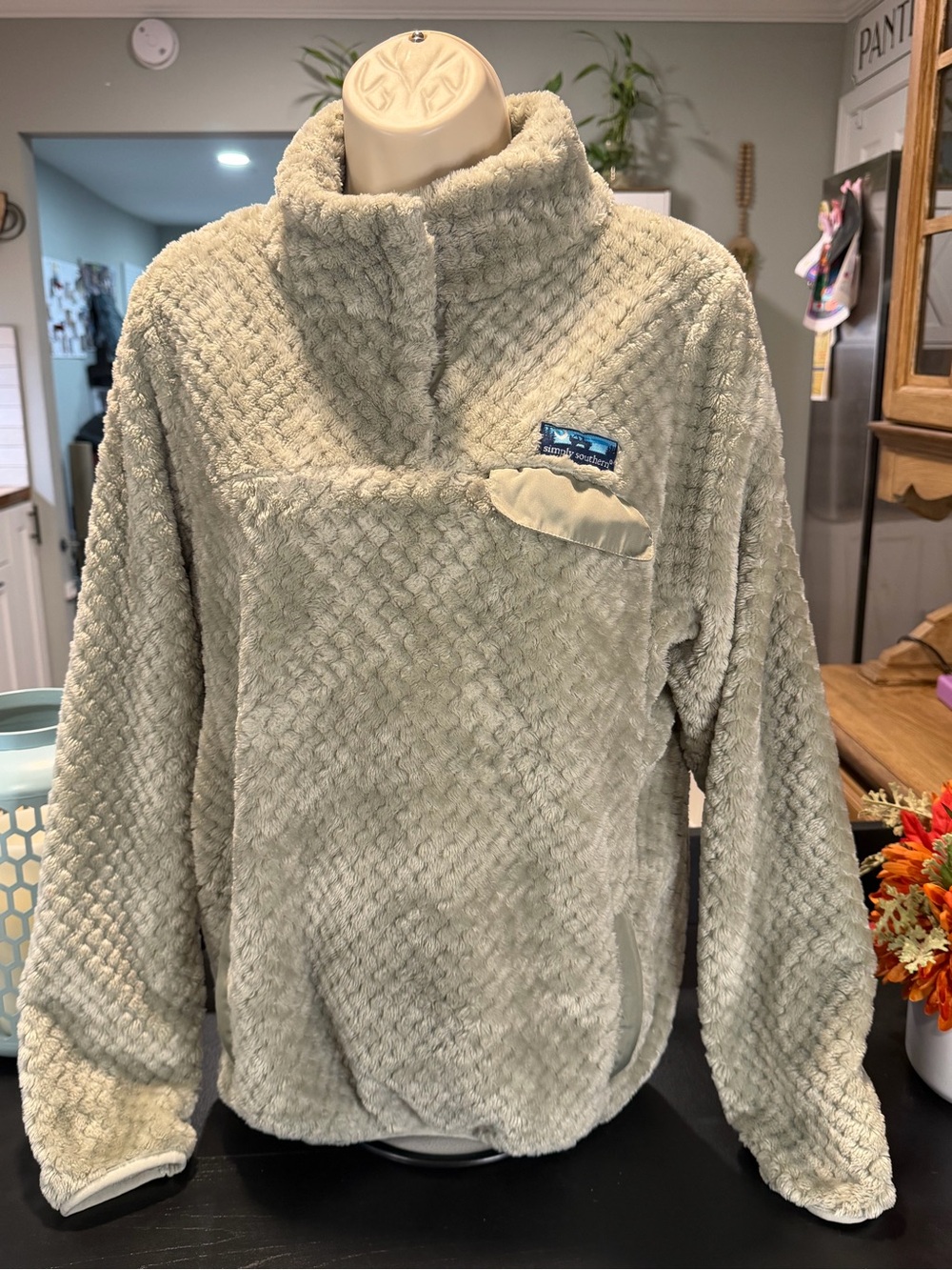 Simply Southern Sage Green Plush Pullover Jacket